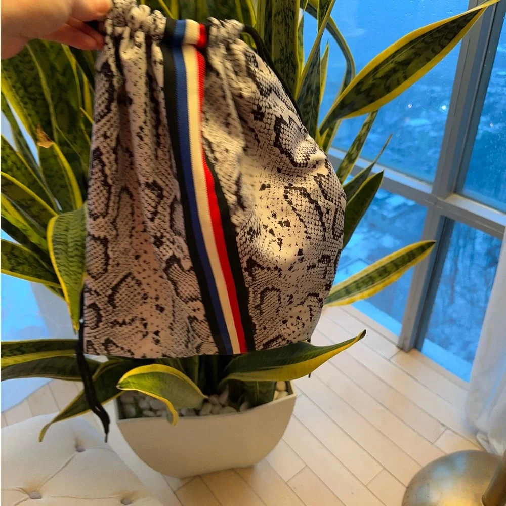 Python Print Drawstring Backpack Shoulder Bag Red White Blue Neiman Marcus